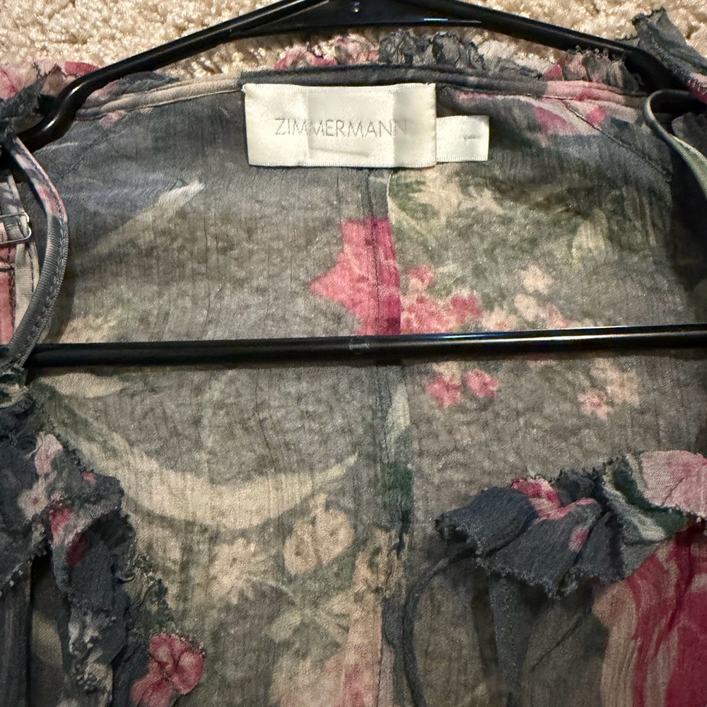 Zimmermann Silk Floral-Print Iris Ruffle Resort Dress - Size 1/US 6 - Picture 4 of 7